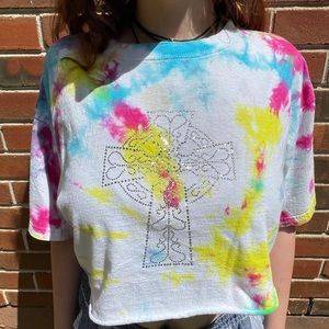 Tye dye cross crop top